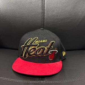 New Era Black and Red Miami Heat Hat